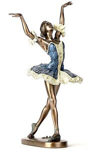 bronzefigur af ballerina i dans